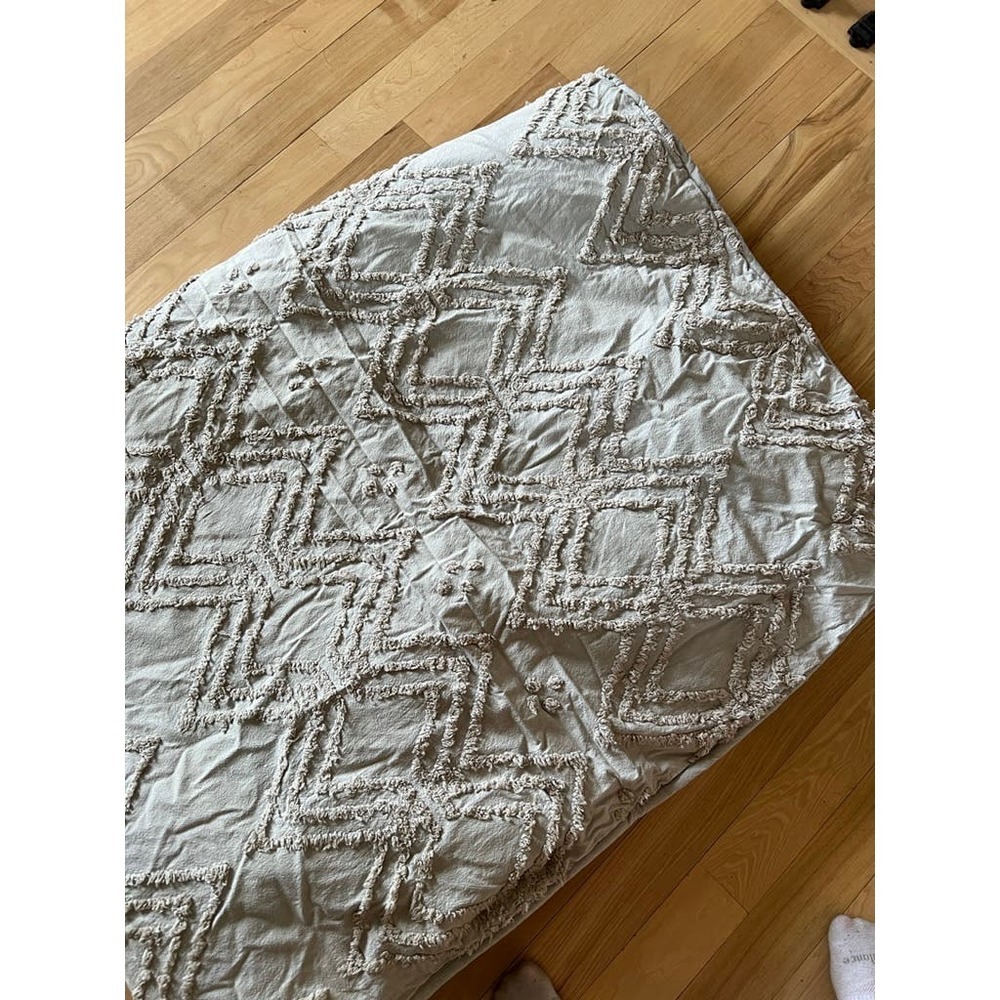 Twin XL Gray Chevron Comforter